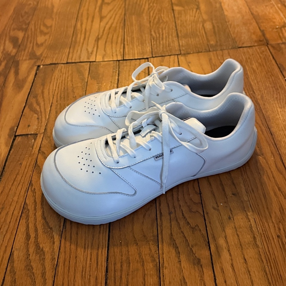 Realfoot Pulse White Men’s Leather Low-Top Sneakers - Picture 2 of 7